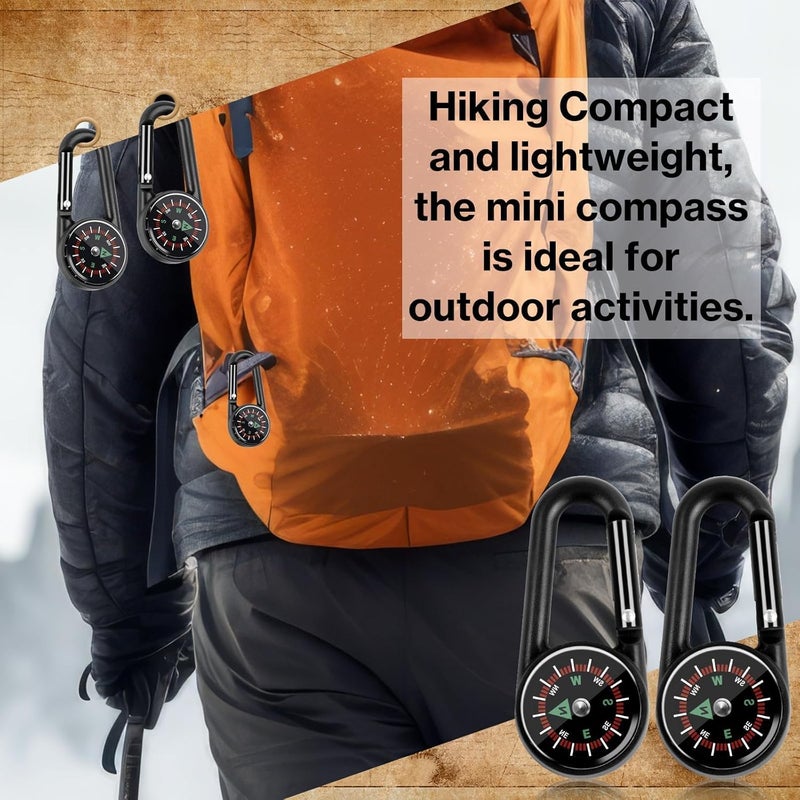 Taikula 12 Pcs Mini Compass Keychain for Kids Bulk, Small Pocket Magnetic Compass Survival Hiking for Outdoor Survival Camping Party Backpacking Accessory - Image 4